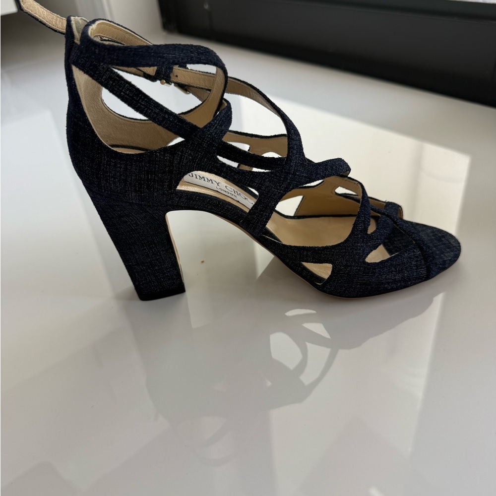 Jimmy Choo Navy Strappy Heels
